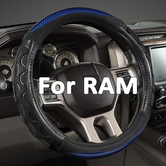 GIANT PANDA Steering Wheel Cover for Dodge Ram 1500 - Car Steering Wheel Covers for Dodge Ram 2500 3500 15.5-16 inch - Blue