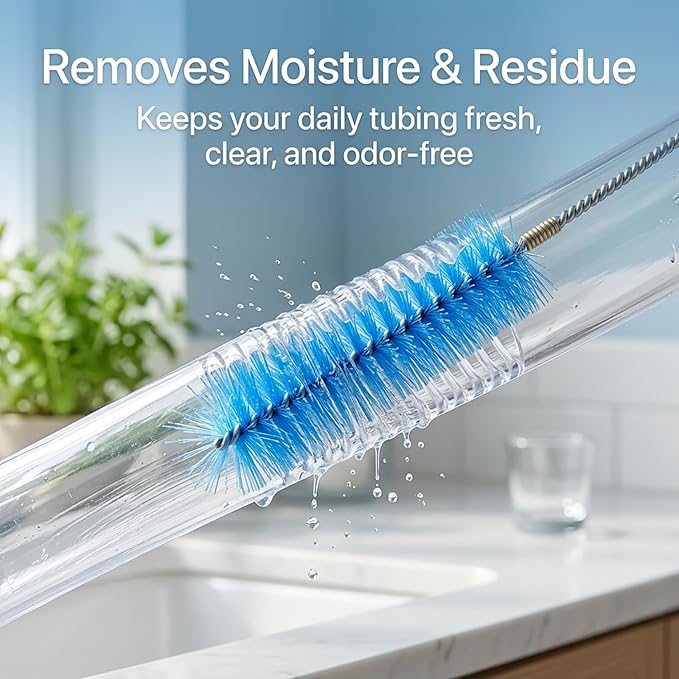 67" Flexible Drain Brush Set, Double Ended Long Hose Pipe Cleaner with 2 Pcs 8.2" Straw Cleaning Brushes, Nylon Tube Cleaner Tool for Refrigerator Defrost, Aquarium Filter, Sink Drain