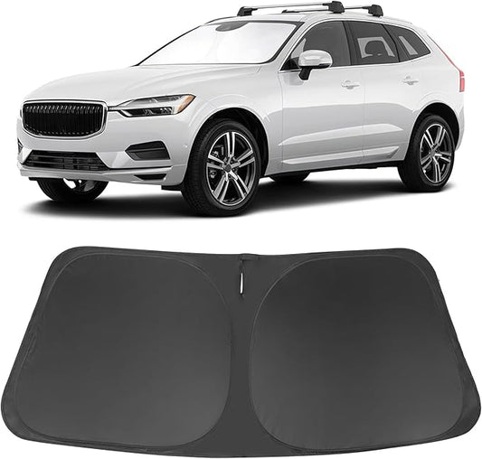 Windshield Sun Shade Custom Fit for 2018-2023 2024 2025 2026 Volvo XC60 Accessories Foldable Sunshade Sun Blocker Protect Car from Sun Rays & Heat Damage Keep Car Cooler