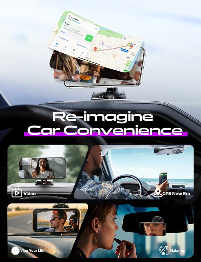Car Phone Holder for Magsafe,[122+LBS Strongest Suction & 2400gf Magnetic],360° Adjustable,Phone Holders for Your Car,Car Phone Mount,Car Accessories for Your Car/Gym/Mirror Mount for iPhone&Android