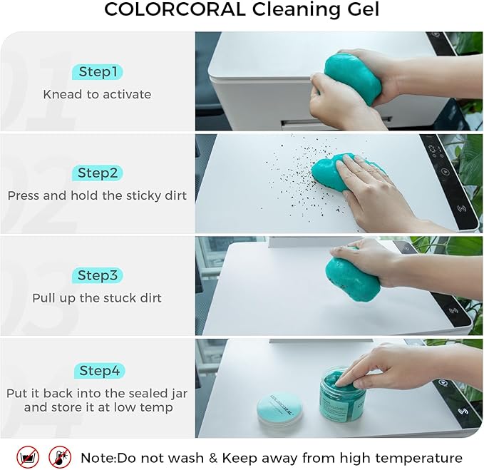 COLORCORAL Car Cleaning Gel 2Pack Car Clean Putty, Universal Car Interior Cleaner Slime, Perfect Cleaning Kit Supplies, Auto Detailing Tools Accessories, Dust Remover Gifts for Men Women(Blue,Yellow)