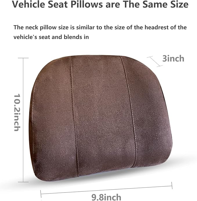 Car Headrest Pillow –Premium Memory Foam Ergonomic Car Pillow for Head Support & Comfort, Soft Washable Cover, Ideal for Long Drives and Travel