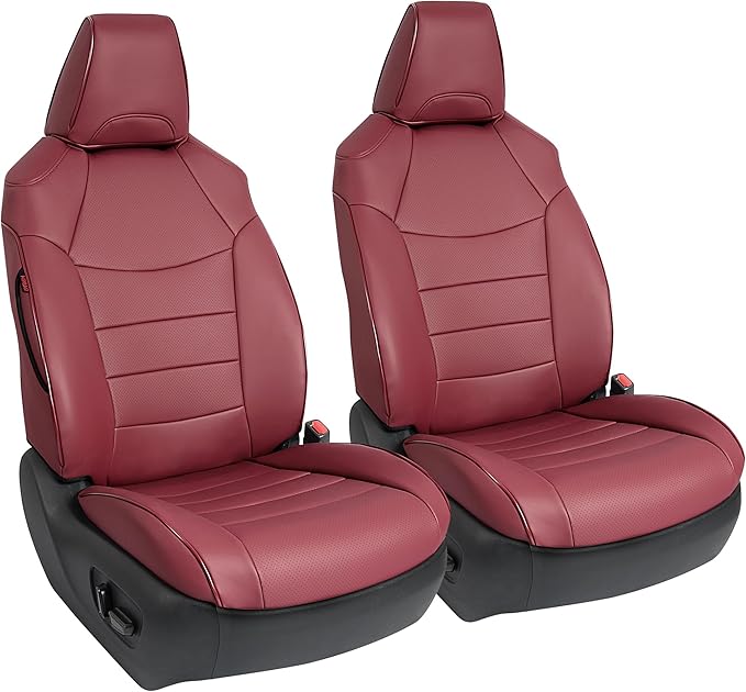 Custom Fit RAV4 Hybrid Seat Cover for Toyota RAV4 2019 2020 2021 2022 2023 2024 2025 Hybrid-LE/XLE/Limited/Woodland Edition/XLE Premium,Faux Leather,2-Row Full Set,(Burgundy)