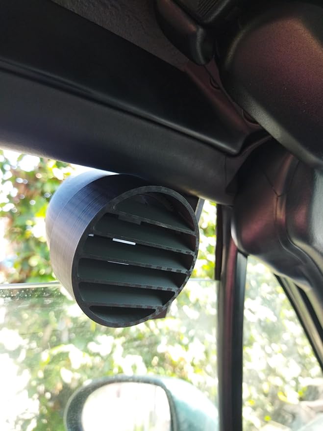 Universal Car Window Side Air Scoop Vent Intake with Adjustable 25-Degree Rotating Outlet Cap, Left and Right Versions Included (Left Side)
