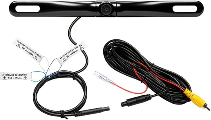 BOSS Audio Systems LPCB36 Car Truck Rearview Backup Reverse Camera - License Plate Mount, 170° Wide Angle Rear View Cam, Low Light Friendly