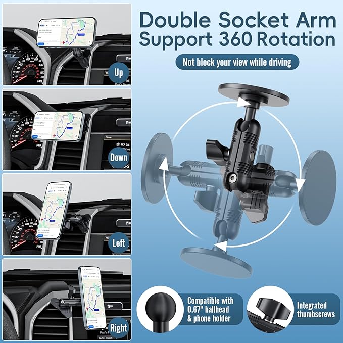 Kaishengyuan Magnetic Vent Phone Mount Compatible with 2015-2020 Ford F-150, 2017-2021 Super Duty & 2018-2021 Expedition, Car Full Metal Phone Holder Cradles Bracket Stand for All Smartphone