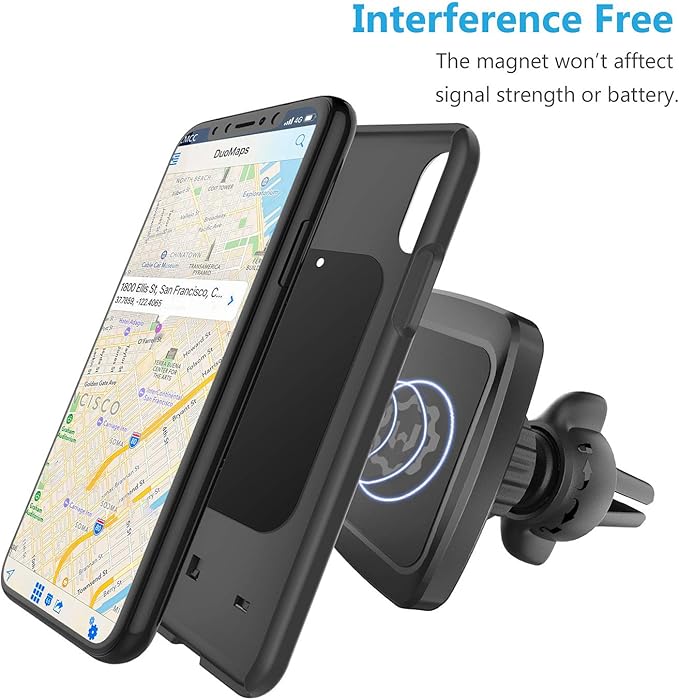WixGear Magnetic Phone Holder for Car, Twist-Lock Air Vent Car Phone Holder with Swift-Snap Technology, Secure Grip Car Phone Mount, Compatible with All Smartphones, Strong Magnets