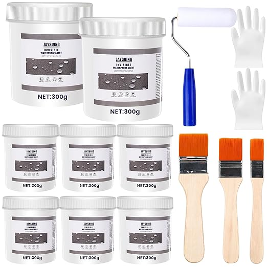 84 OZ (2400g) Jaysuing Invisible Waterproof Agent, Waterproof Sealant, Transparent Rainproof Coating, Water-Resistant Anti-Leakage Agent, Transparent Repairing Leak Water-Resistant Adhesive