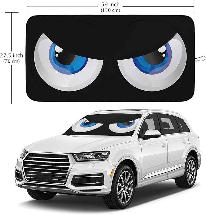Blue Eyes Car Windshield Sun Shade Foldable Sunshade Front Window Cover Sun Visor Protector Accessories (59x27.5 inches)