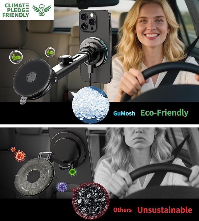 for MagSafe Car Mount Charger Dash/Windshield/Vent Wireless Car Charger with [LED Light], Strong Magnetic Phone Holder for Car for iPhone 17 16 15 14 13 12 Series, Fit MagSafe Accessories