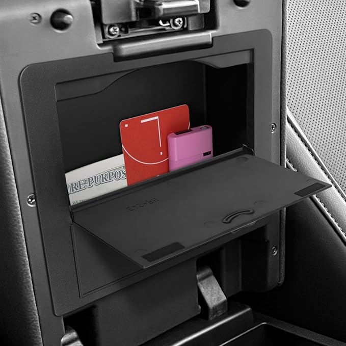 YOJOJOCO Center Console Hidden Box Organizer Compatible with Toyota Tacoma 2024 2025 2026 Accessories Black ABS Plastic Material Secret Compartment