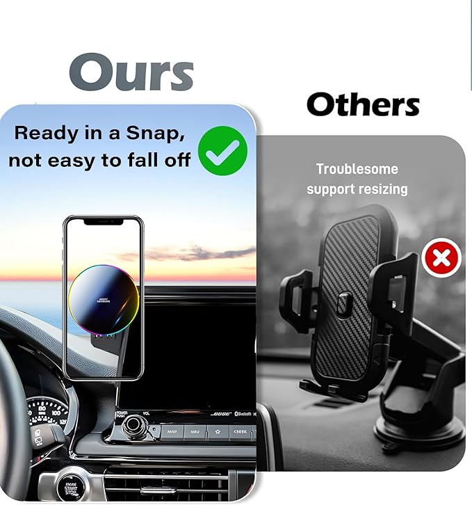 Car Phone Holder for Kia Seltos 2021 2022 2023 Accessories Apply to 8/10.25 Inch Touchscreen 15W Fast Wireless Charger Screen Fixed Clip HandsFree Cell Phone Mount 360° Rotation