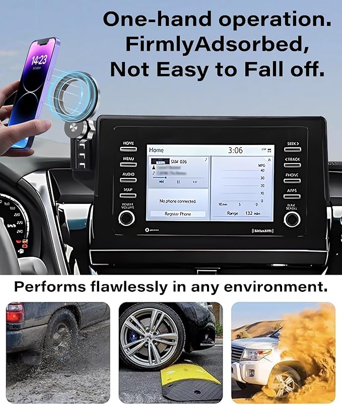 Car Phone Holder for 2021-2024 Toyota Camry Accessories Apply to 7 Inch Touch Screen Fixed Clip Magnetic Cell Phone Mount Hands-Free 360 Degree Rotation