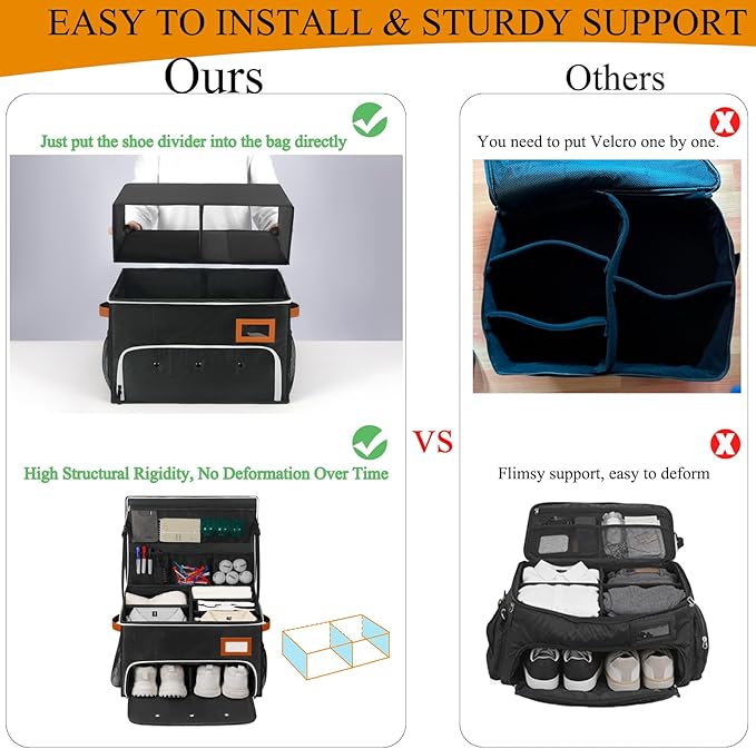 2 Layer Golf Trunk Organizer, Golf Organizer with 2 Pairs Shoes Compartment, Golf Storage Waterproof Car Trunk Locker for Balls, Caps, Clothes, Gloves, Accessories, Gifts for Golfers