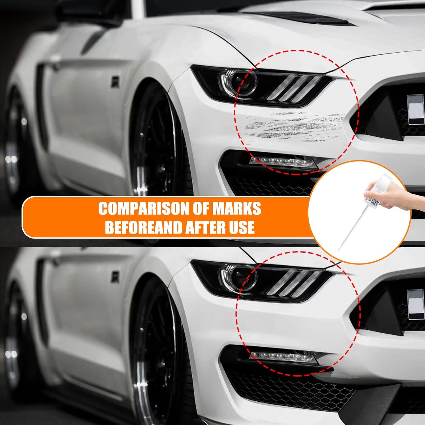 PQ Race Red Touch Up Paint for Ford, Car Paint Pen Scratch Repair Two-In-One Touch Up Paint, Premium Car Scratch Remover for Deep Scratches