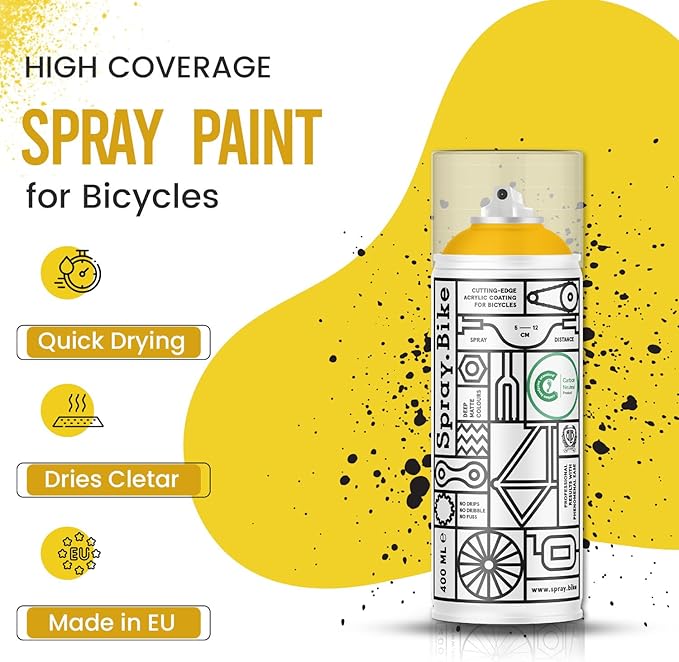 Spray.Bike Spray Paint | Designed Mainly for Bicycles | Multi-Use Acrylic Spray Paint for Metal, Plastic | High Coverage Bike Paint, 400ml