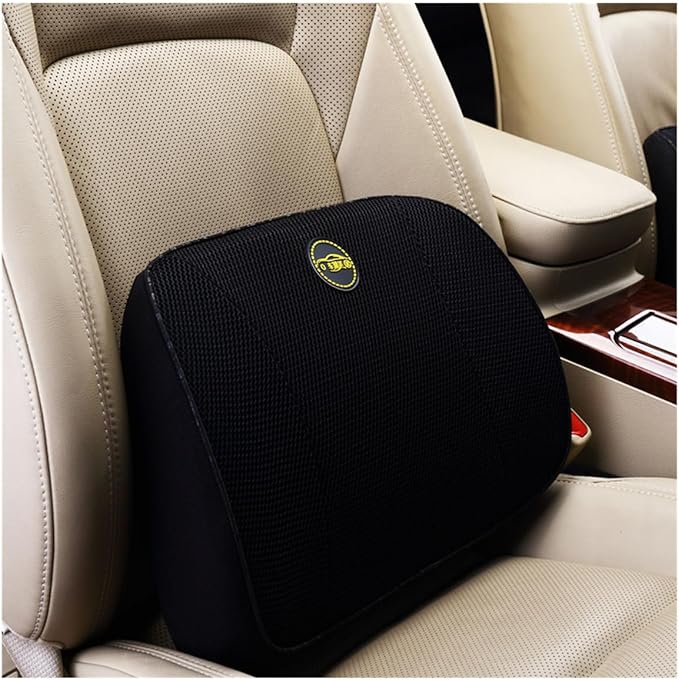 Heightening Wedge Car Seat Cushion Pad for Driving with Comfort Memory Foam, Curved Design Closely Adheres to The Lumbar Spine and Buttocks, Relieving Fatigue Broader Vision (Waist Cushion,Black)