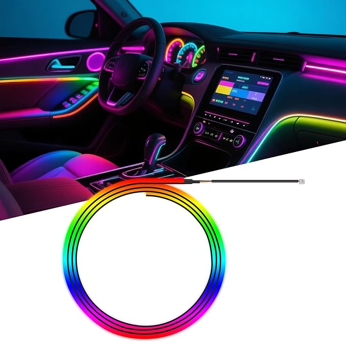 Upgraded Dreamcolor Acrylic Car Interior Lights Strips 43-inch