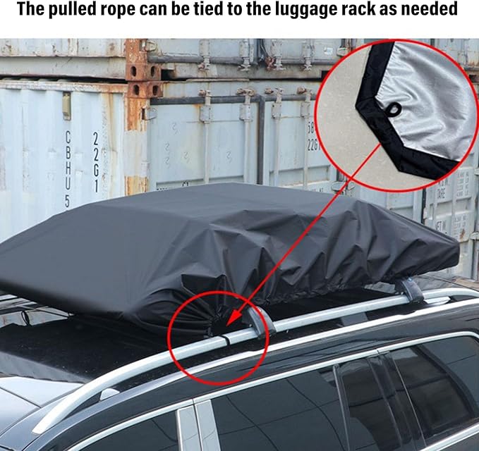 Pssopp 210D Oxford Cloth Water Proof Box Lid Cover,Tent Trailer Cover Travel Trailer Roof Cover car Roof Top Tent Trailer Cover for SUV Rooftop Travel Luggage Rack (170 * 145cm)
