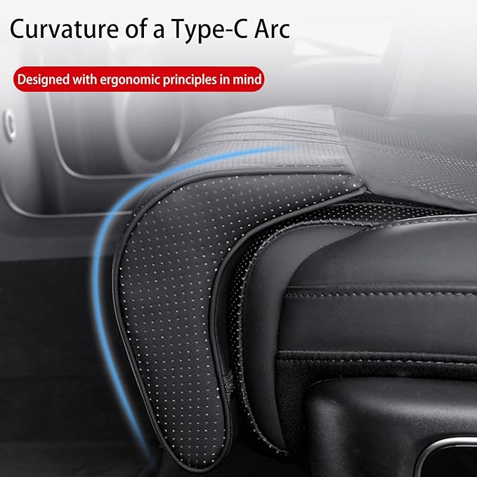 Car Seat Leg Extension with Lumbar Support Seat, Extension Pad for General Motors Car Seats, Leg and Waist Support for Car Travel (Black)