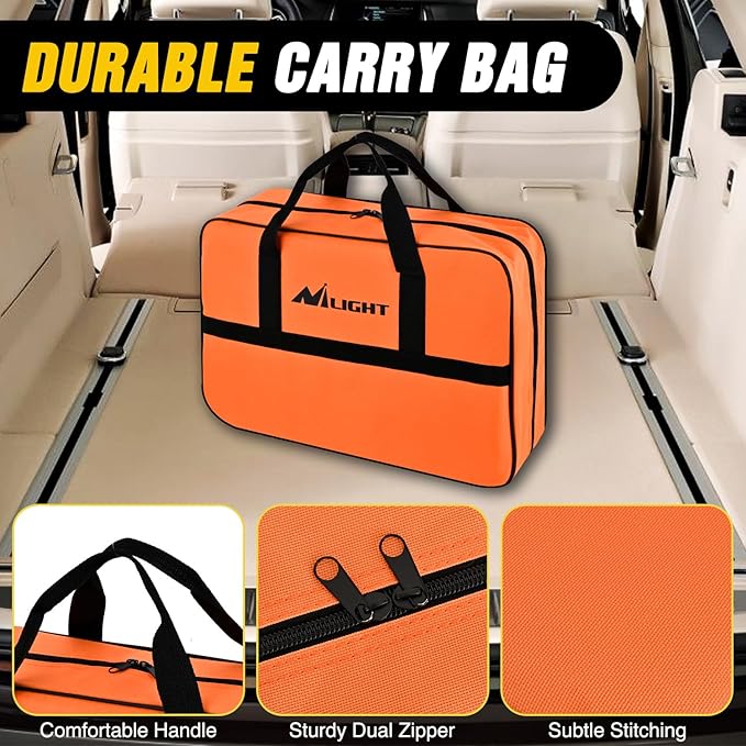 Nilight Car Emergency Kit with Jumper Cable Air Compressor Tire Repair Essential Tools First Aid Alligator Connector Electrical Kit for Travel Camping Outdoor Cars Truck SUV RV