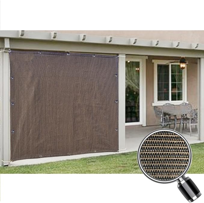 Alion Home Sun Shade Privacy Panel with Grommets and Hems on 4 Sides for Patio, Awning, Window, Pergola or Gazebo - Mocha Brown (8' X 18')