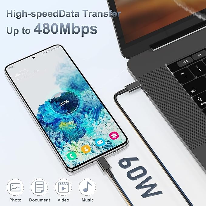 45W Type C Super Fast Charger Block and 10ft Android Phone Charger Cable Cord Long, USB C Wall Charging Plug for Samsung Galaxy S26 Ultra/S25/S24/S23+/S22 Plus/S21/S20/Note 20/iPhone 17 16 15 Pro Max