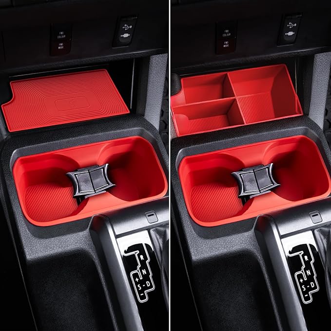 Interior Silicone Liner Insert Custom Fit for Tacoma 2016-2023, Silicone Organizer Tray for Tacoma Gen 3rd Crew Cab only - Fully Covered - for Tacoma Accessories