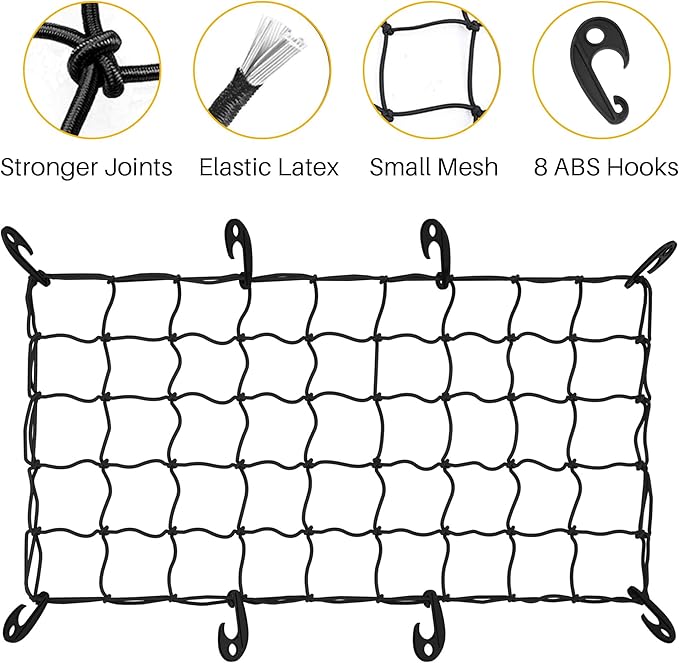 ARKSEN Waterproof Hitch Cargo Carrier Bag with Combination Lock for Truck SUV RV Trailer- Include Net, Heavy Duty Stainless Steel Hitch Tightener, Anti-Rattle Stabilizer, 2 pcs 19.7Ft Straps