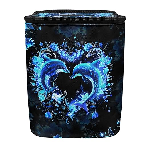 BIGCARJOB Neon Dolphin Car Trash Can Bin for Back Seat, Leak Proof, SUV Truck Van, Front Seat