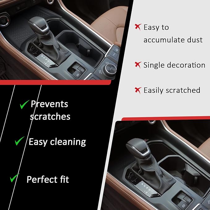 Auovo Charging Mat Compatible with 2025 Toyota Grand Highlander Accessories 2024-2026 Grand Highlander Car Cup Holder Insert & Non-Slip Silicone Charging Protective Mat Pad