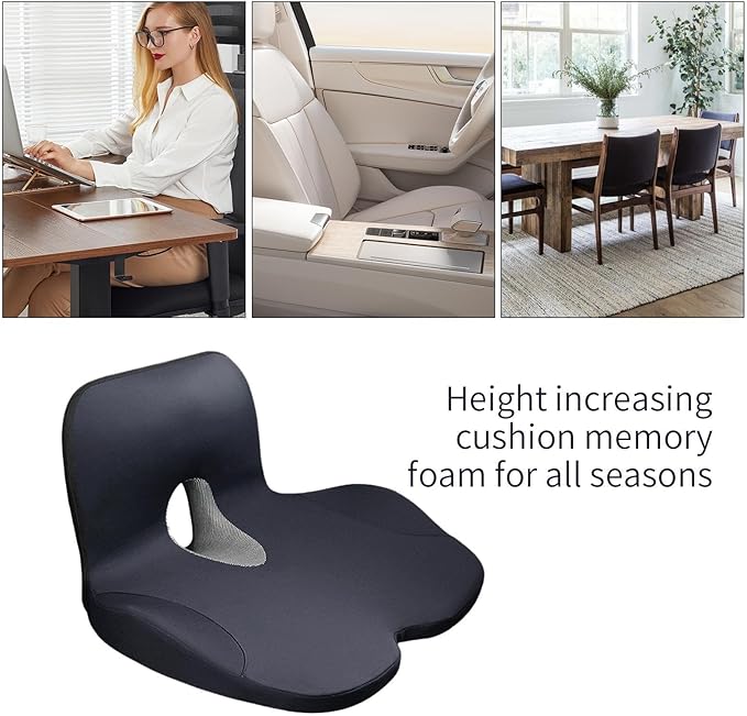 Ergonomic Car Seat Cushion - Non Slip Lumbar Support Pillow for Correction, Soft Foam with Full Back Support, Chair Pad for Women Men Hips Office Driving Home Travel Comfort