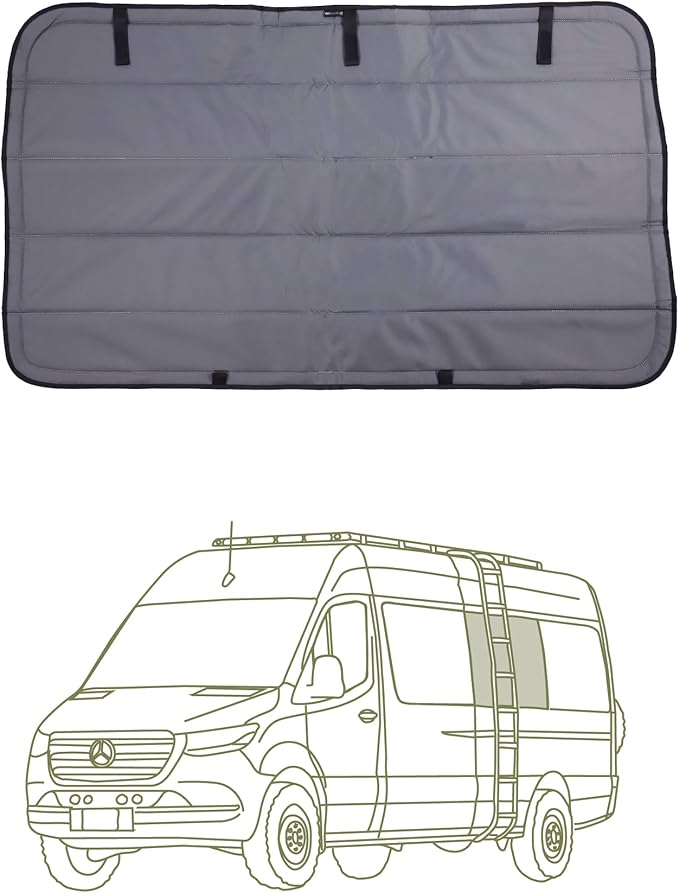 VanEssential Insulated Magnetic Blackout Window Cover Designed for Mercedes-Benz NCV3 & VS30 Middle Window 170 Length Van (Left Hand Side for Van Years 2007 to Current Model) - Charcoal Gray