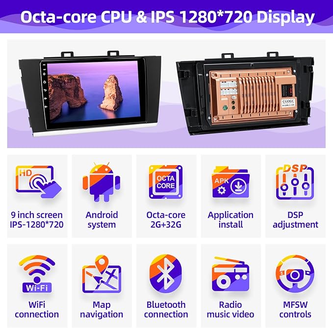 Android Car Radio Upgrade Compatible with Wireless Carplay Android Auto for Subaru Outback Legacy 2015-2019 8 Core Touchscreen Stereo Bluetooth GPS WiFi AM/FM Backup Camera Navigation Head Unit
