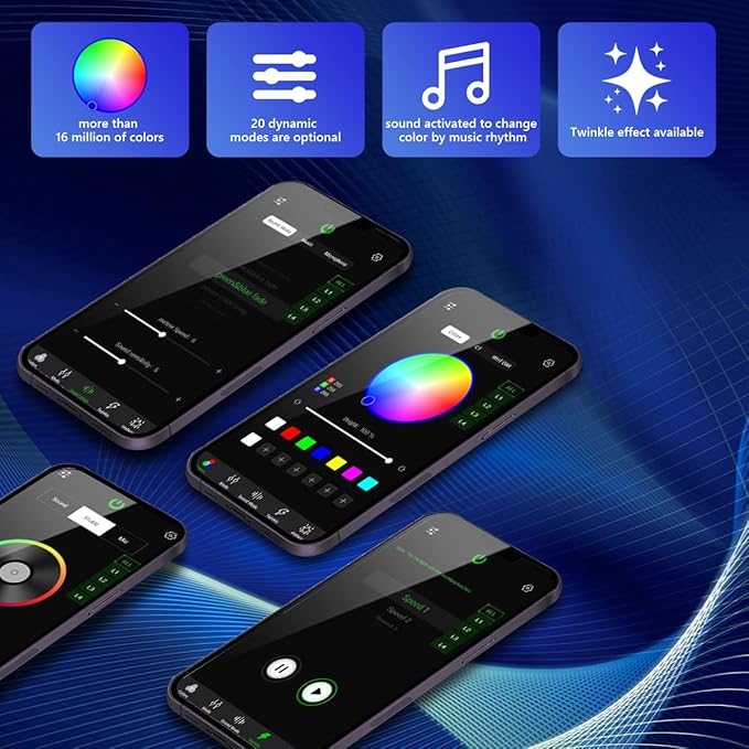 AMKI 4 Color 36W Twinkle Sound Mode RGBW 4 Ports Light Source Engine Driver Remote/APP Control Starlight Box Motor for Fiber Optic Star Ceiling Light Kit