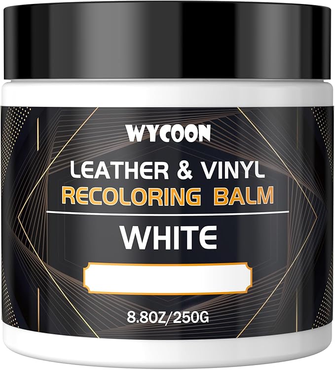 Leather Recoloring Balm, Leather Repair Kit for Furniture, Leather Paint, Leather Dye, Scratch Repair, Stain Remover, Restore Scratched, Faded and Cracked Leather- White