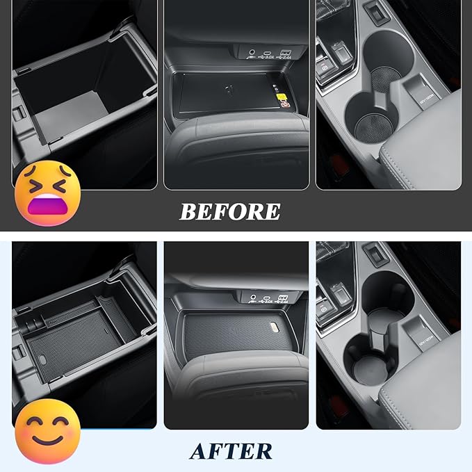 BIBIBO 3Packs 2024 2025 2026 Crosstrek Center Console Organizer for 2023-2026 Subaru Crosstrek&2024+Subaru Impreza Console Trays+ Insert Cup Holder& Wireless Charging Mats Crosstrek 2024 2025 2026