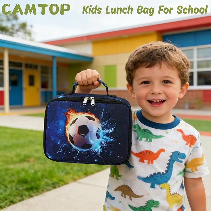CAMTOP Lunch Box Kids Boys Insulated Lunch Cooler Bag Reusable Lunch Tote Kit for School Travel