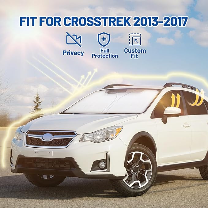 Car Window Shades Intended for Subaru Crosstrek 2013-2017, Privacy Window Covers 8PCS for Side, Rear & Windshield, Car Shield Sunshade for Privacy Protection, Heat Blocking, Camping and Parking
