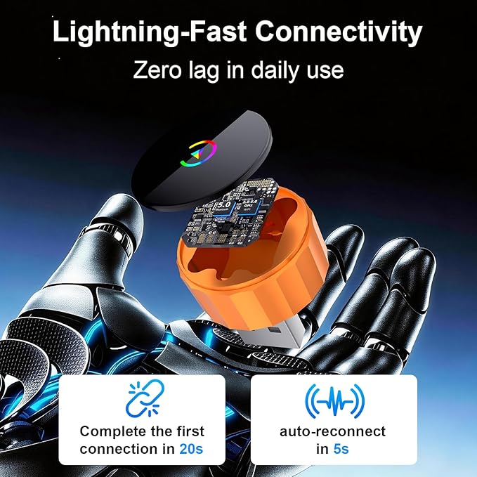 Wireless CarPlay Adapter2026 Upgrade-Suitable for Apple iPhone and Android, 2in1 mini USB Design, Plug and Play, with Fast and Stable Connection Between CarPlay and Android Applications.