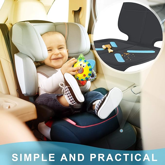 Car Seat Cover for Baby Child Car Seats, Shynerk Auto Car Seat Protector for Under Car Seats to Protect Automotive Vehicle Leather and Cloth Upholstery - Waterproof and Dirt Resistant