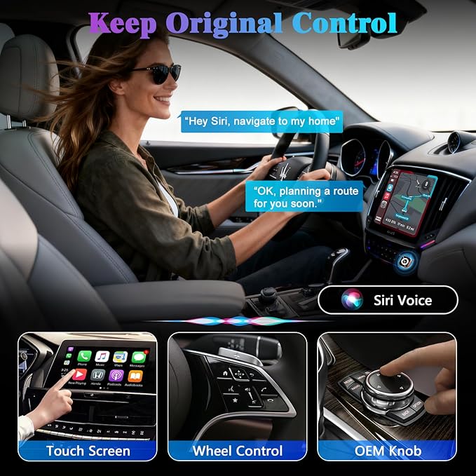 4-in-1 Wireless CarPlay Screen Mirroring Adapter for Apple CarPlay/Android Auto, 2026 Upgraded AirPlay MirrorLink Adapter, CarPlay Dongle Convert Wired to Wireless, Type C Extension, Plug & Play