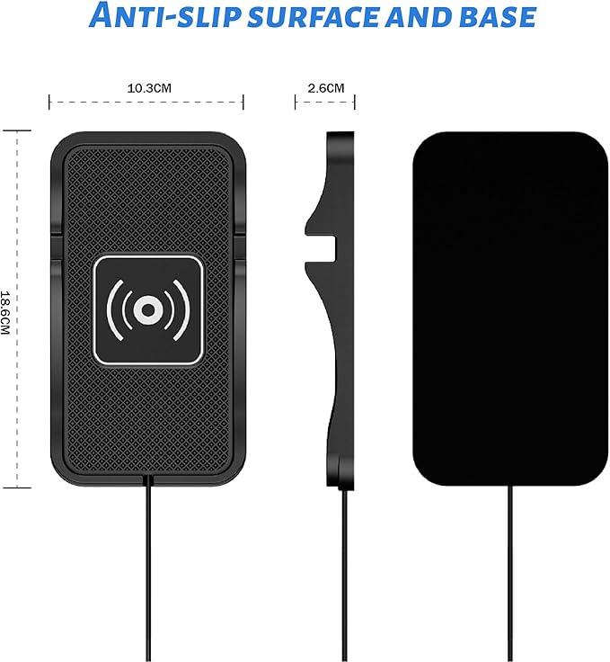 Non Slip Wireless Charger Mat for Mazda CX-3 CX-5 CX-30 CX-50 CX-7 CX-9 CX-70 CX-90 MX-30 Tribute 2001-2026, Type-C/USB Car Wireless Charger Non-Slip Phone Charging Wireless Car Charger