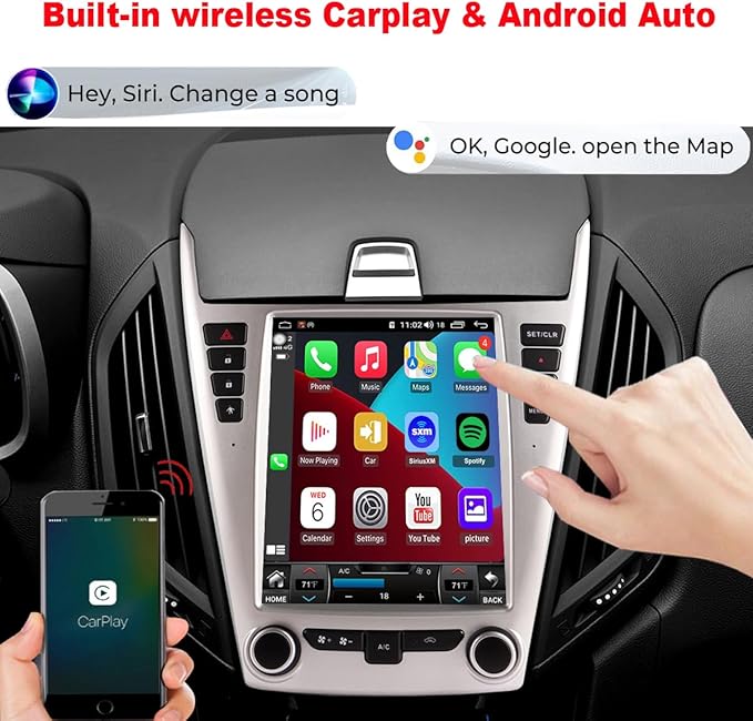 QLED 8-Core CPU Radio Upgrade for Chevy Chevrolet Equinox LS LT 2010 2011 2012 2013 2014 2015,IPS Touch Screen,CarPlay Android Auto Ready,Back Camera inclded