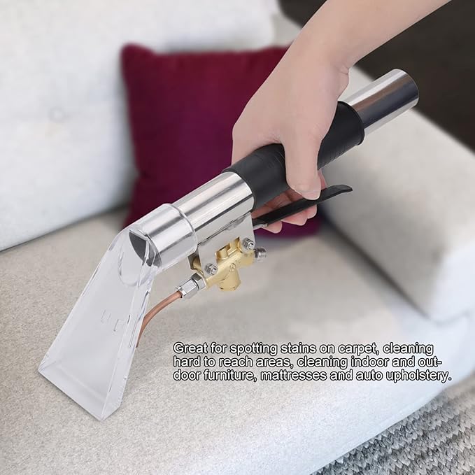 Joyzan Stainless Steel Hand Wand with Clear Head, Extractor Auto Detailing Tool Upholstery Carpet Furniture Cleaning Cleaner Spray Portable Vacuum Attachment Viewing Window Home Bedroom Machine Car