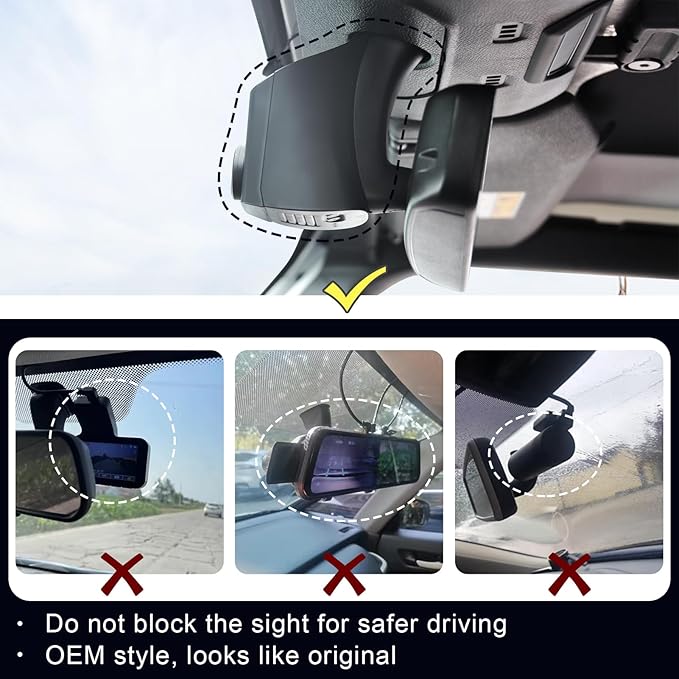 Mangoal Front 4K & Rear 1080P Dash Cam Custom Fit for Jeep Gladiator JT 2020 2021 2022 2023 & Wrangler JL 2018-2023 etc, UHD 2160P, App & WiFi,128GB Card