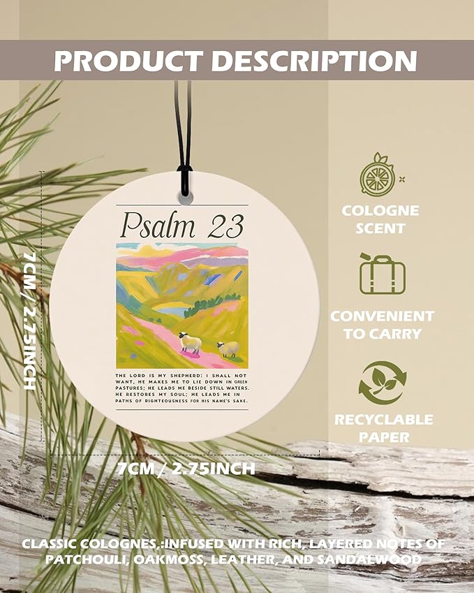 Jesus Christian Round Citrus Car Air Freshener 4 Pcs, Colorful Floral Religious Hanging Air Freshener for Cars Bathroom Dorm Books Decor, Jesus Christian Accessories Gifts for Women Men