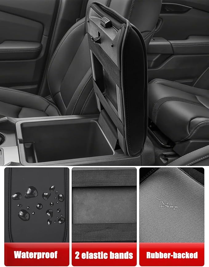 Center Console Armrest Cover for Honda Pilot 2023-2026, Passport 2024-2026, Ridgeline 2024 2025, Durable Middle Console Lid Covering, PU Leather Trim, Anti-Scratch