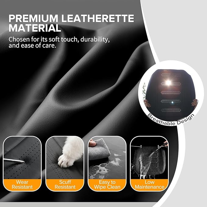 CAPITAUTO 2 Pack Bottom Car Seat Cover, Dual Storage Pockets Luxury Faux Leather Front Seat Covers for Cars, Super Breathable, Anti-Slip, Full Wrapping Edge - Fit for Most Sedans SUV Trucks (Black)