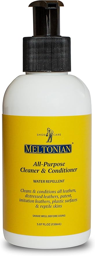 Meltonian | All Purpose Cleaner & Conditioner | Use on Leather Shoes, Boots, Handbags, Purses, Furniture and Car Interiors | Water Repellent | Made in Germany | 1 Bottle | 5 Oz